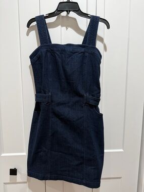 Jessica Simpson Navy Denim Mini Dress with Wide Straps